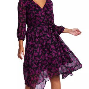 Estelle Plus Boysenberry Bloom Faux Wrap Dress (NWT, 1X/16W)